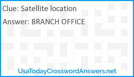 Satellite location Answer