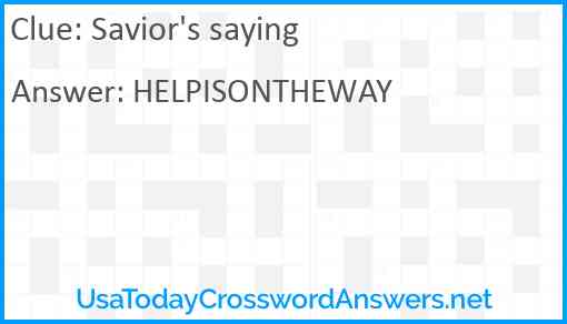 Savior's saying Answer