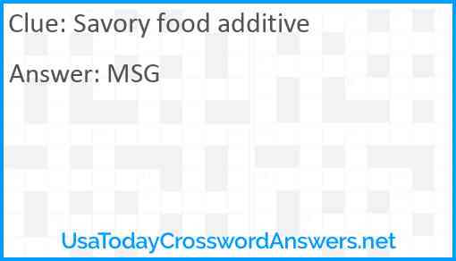 Savory food additive Answer