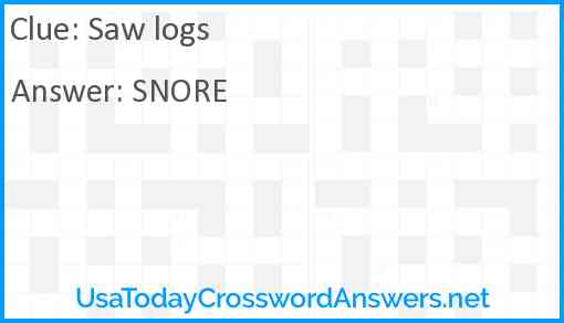 Saw logs Answer