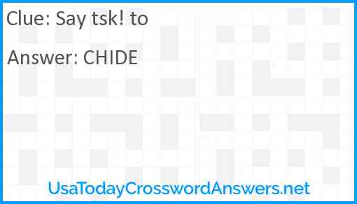 Say tsk! to Answer