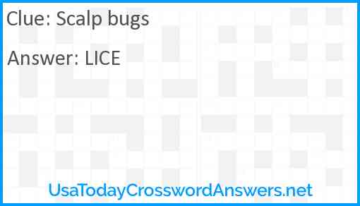 Scalp bugs Answer