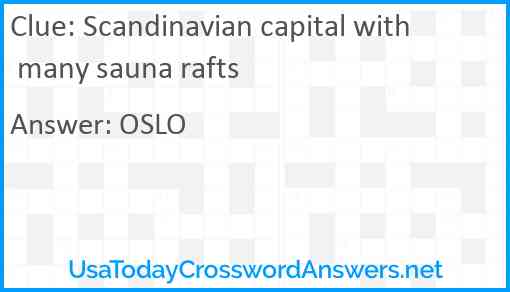 Scandinavian capital with many sauna rafts Answer