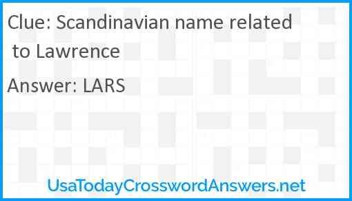 Scandinavian name related to Lawrence Answer
