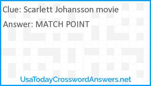 Scarlett Johansson movie Answer