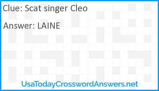 Scat singer Cleo Answer