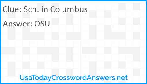 Sch. in Columbus Answer