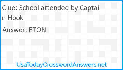 School attended by Captain Hook Answer
