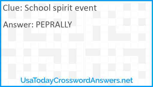 School spirit event Answer