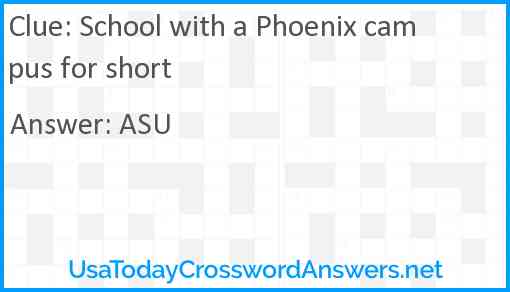 School with a Phoenix campus for short Answer