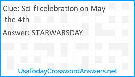 Sci-fi celebration on May the 4th Answer