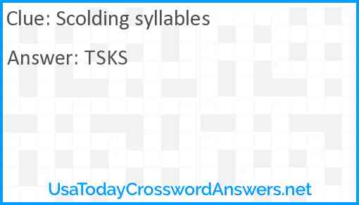 Scolding syllables Answer