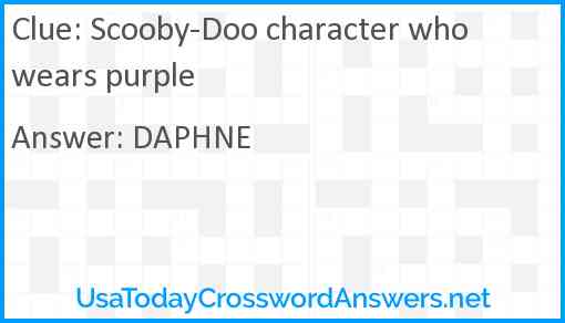 Scooby-Doo character who wears purple Answer