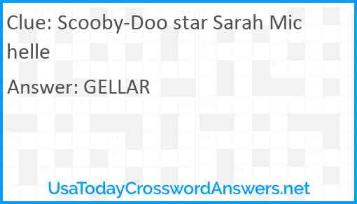 Scooby-Doo star Sarah Michelle Answer