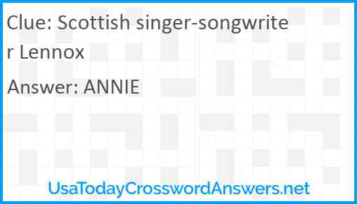 Scottish singer-songwriter Lennox Answer