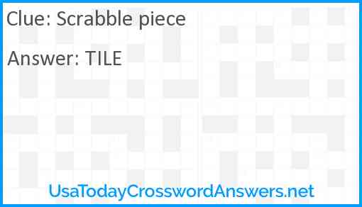 Scrabble piece Answer