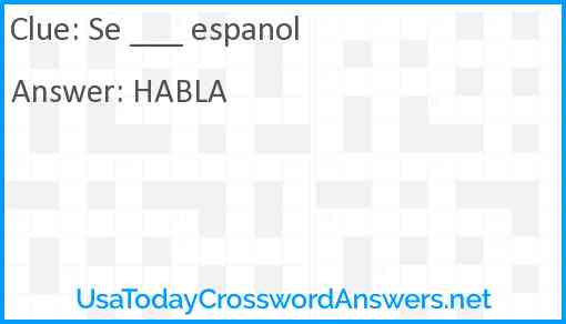Se ___ espanol Answer