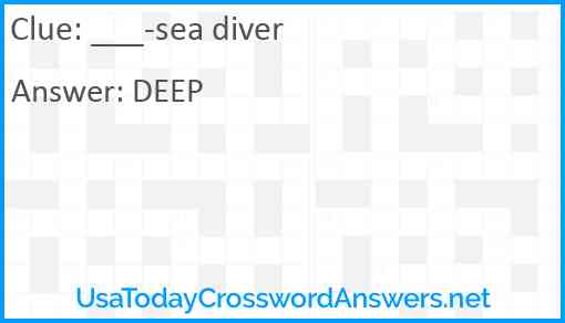 ___-sea diver Answer