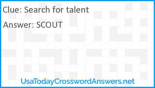 Search for talent Answer