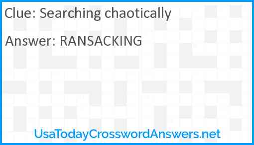 Searching chaotically Answer