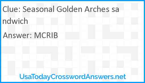 Seasonal Golden Arches sandwich Answer