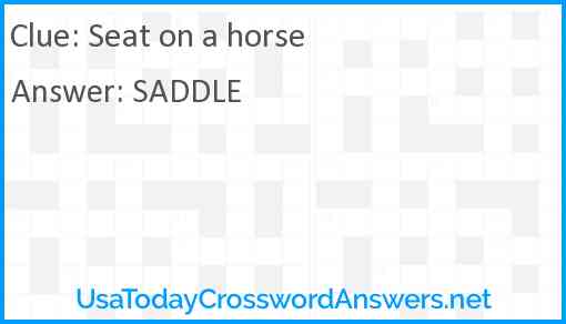 Seat on a horse Answer