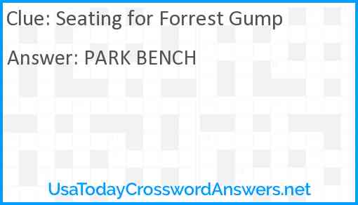 Seating for Forrest Gump Answer