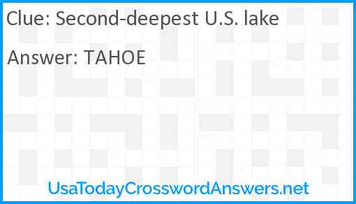 Second-deepest U.S. lake Answer