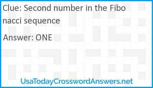 Second number in the Fibonacci sequence Answer