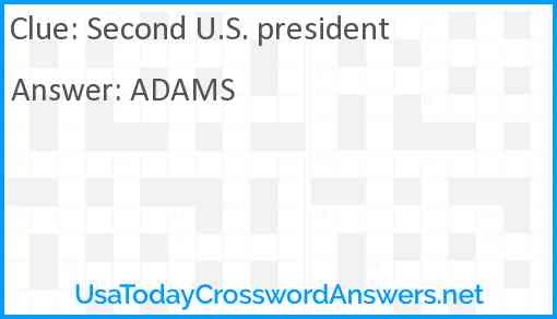 Second U.S. president Answer