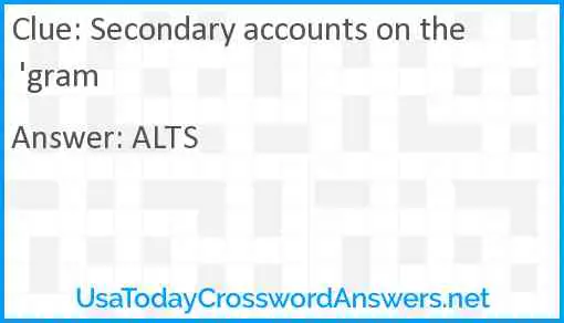 Secondary accounts on the 'gram Answer