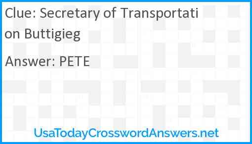 Secretary of Transportation Buttigieg Answer