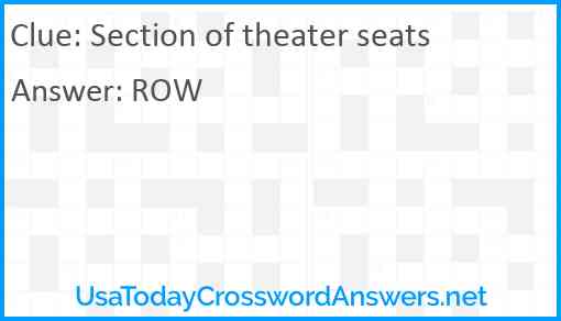 Section of theater seats Answer