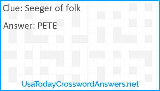 Seeger of folk Answer