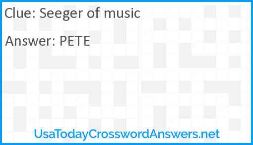 Seeger of music Answer