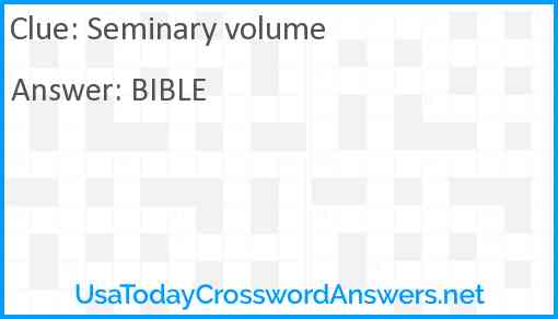 Seminary volume Answer