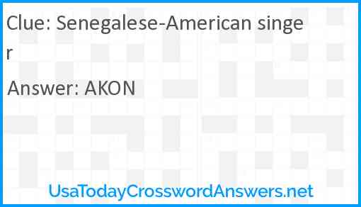 Senegalese-American singer Answer