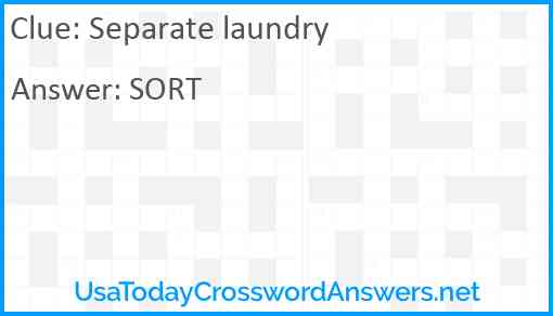 Separate laundry Answer