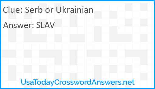 Serb or Ukrainian Answer