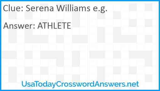 Serena Williams e.g. Answer