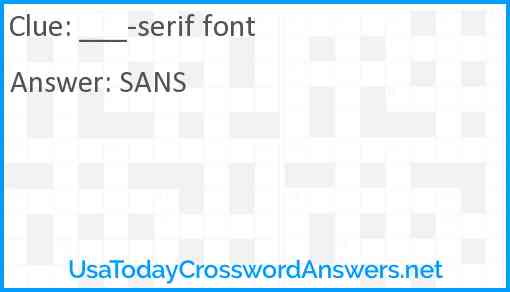 ___-serif font Answer