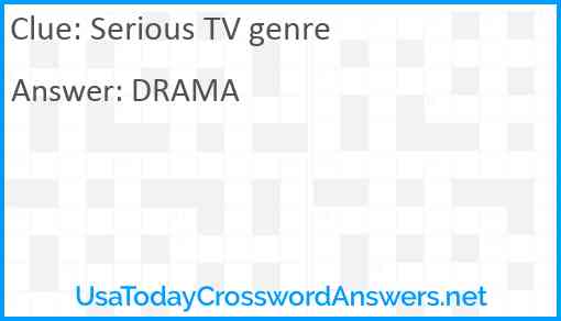 Serious TV genre Answer