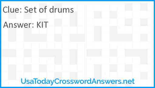 Set of drums Answer