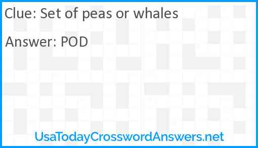 Set of peas or whales Answer