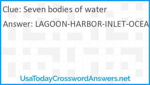 Seven bodies of water Answer