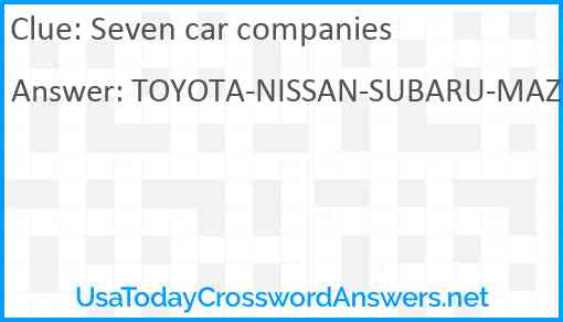 Seven car companies Answer