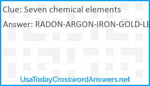 Seven chemical elements Answer