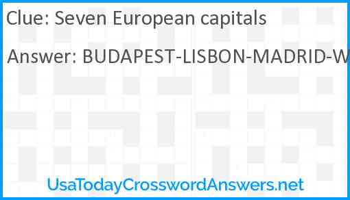 Seven European capitals Answer