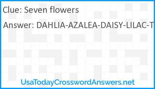 Seven flowers Answer