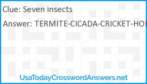 Seven insects Answer